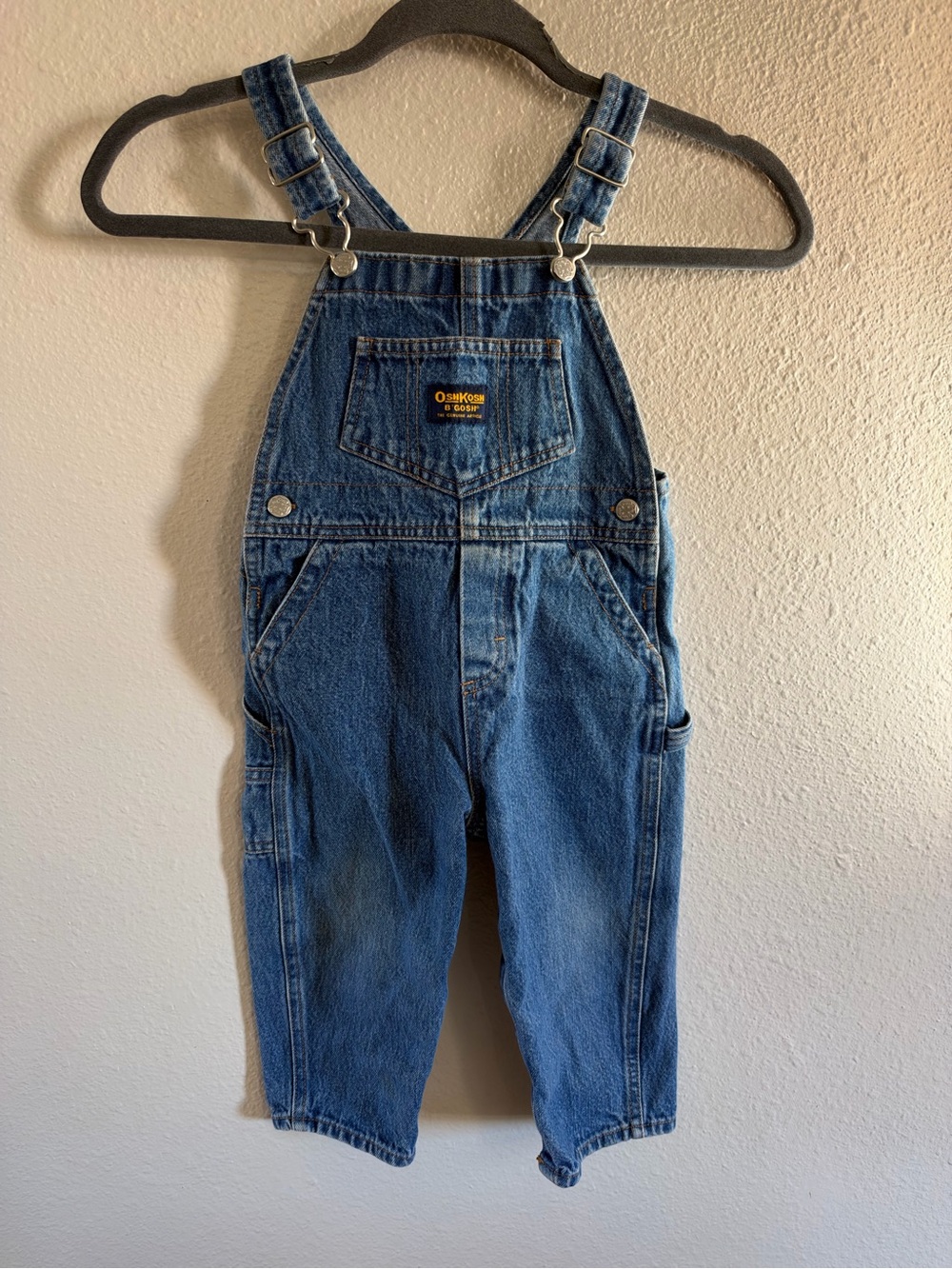 Vintage Oshkosh Vestbak Denim 100% Cotton Overalls Baby Size 24 Mon